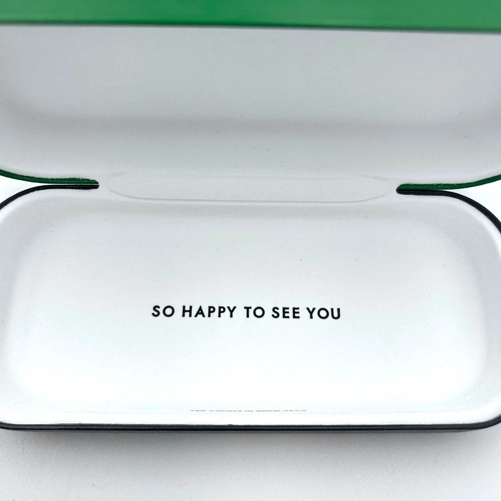 Kate Spade New York Hard Shell Eyeglass Case Green Black So Happy To See You